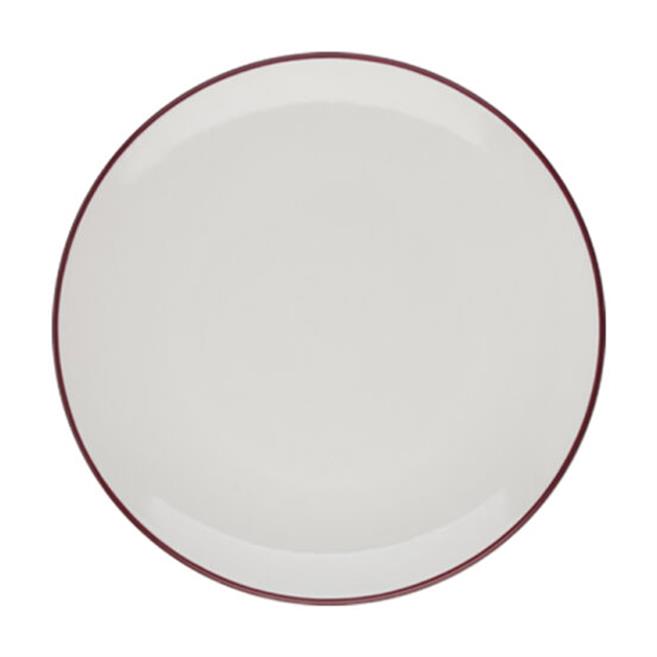 Modest Maroon Lona Düz Tabak 23 cm