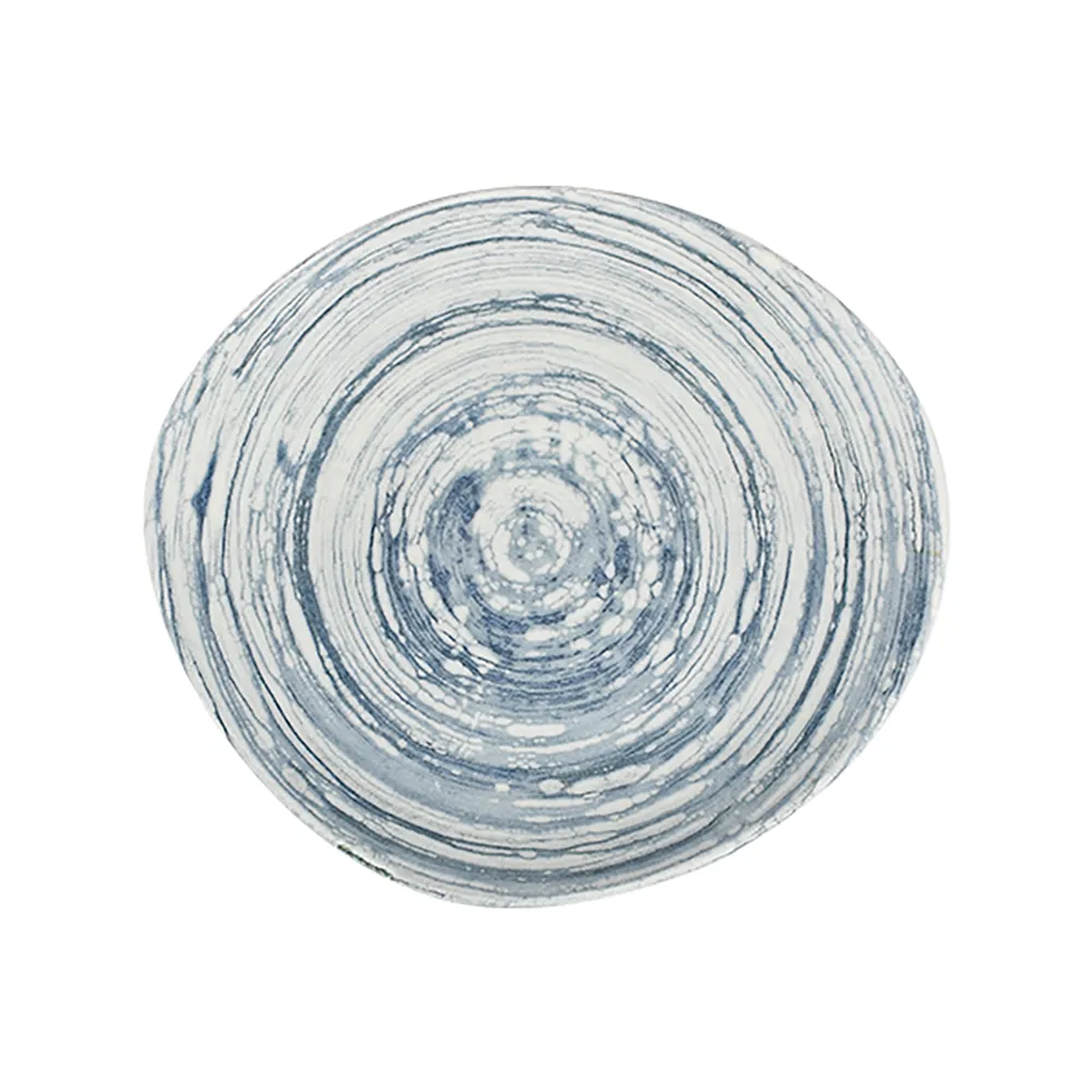 Swirl Blue Pebble Flat Plate 27 cm