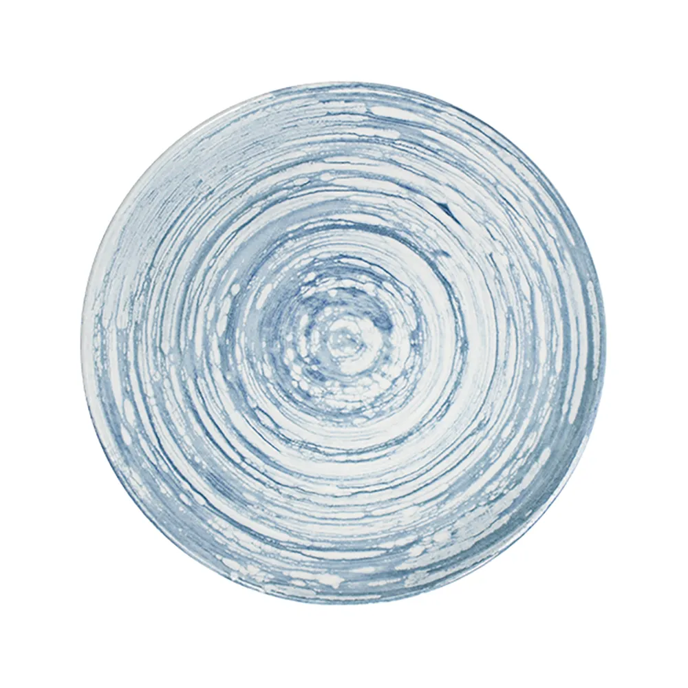 Swirl Blue Tuval Flat Plate 28 cm